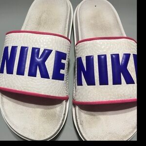 Nike Slide Sandals‎  White with Blue
